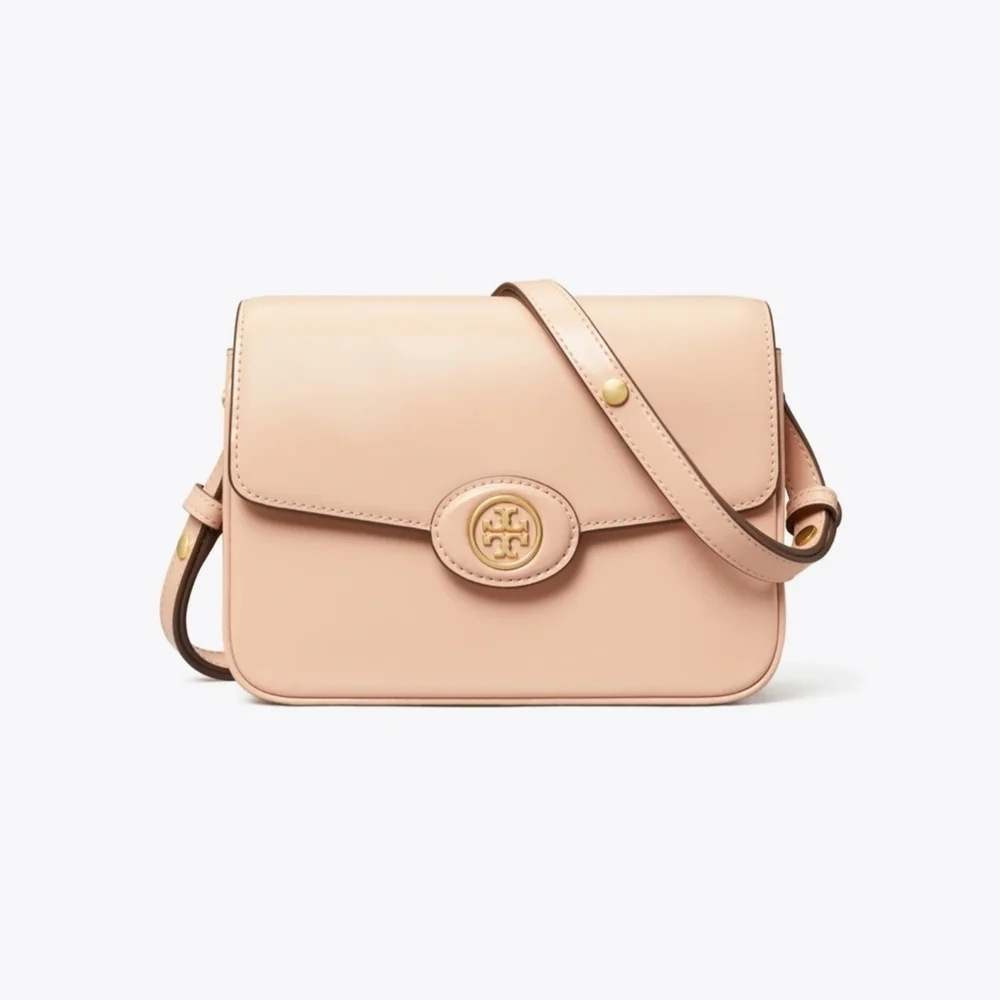 Tory Burch Authentic NWT Robison Spazzolato Convertible Shoulder Blush Color Bag